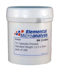 Tin Capsules Pressed Standard Weight 12.5 x 5mm pack of 200