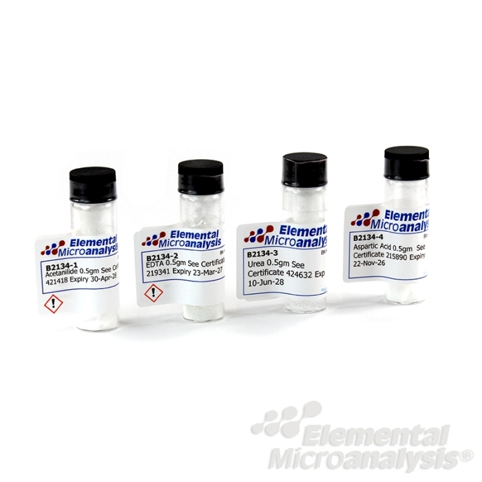 Standards Kit C10-176 CHN/CHN-O Acetanilide EDTA Urea Aspartic acid 4 x 0.5g