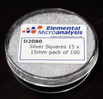 Silver Squares 15 x 15mm pack of 100