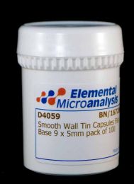 Smooth Wall Tin Capsules Flat Base 9 x 5mm pack of 100